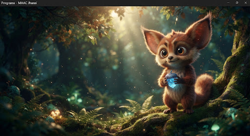 3D forest creature character render with fur shading